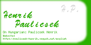 henrik paulicsek business card